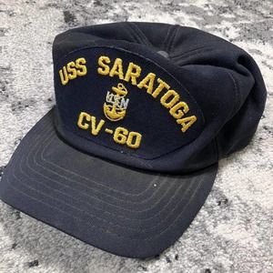 Vintage 80s USS Saratoga Navy‎ Trucker Hat